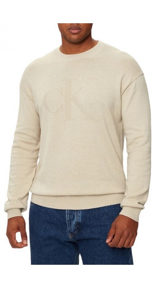 CALVIN KLEIN JEANS INTARSIA MIX STITCH SWEATER ΜΠΛΟΥΖΑ ΠΛΕΚΤΗ ΑΝΔΡΙΚΗ PELICAN