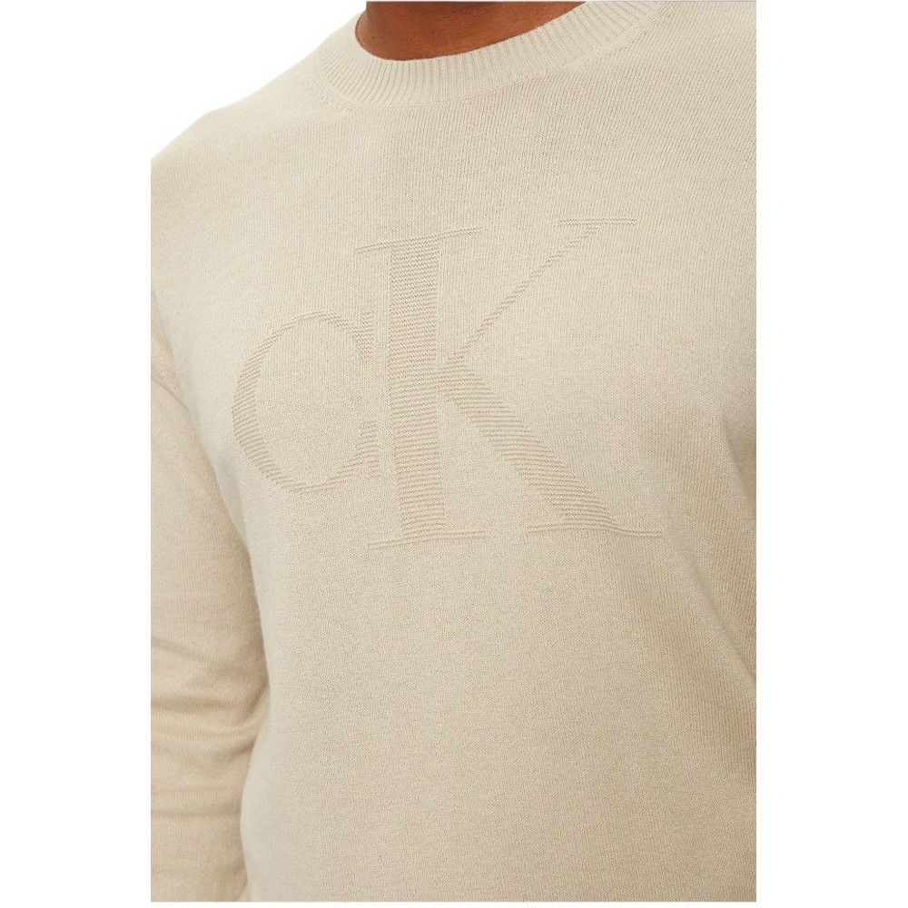 CALVIN KLEIN JEANS INTARSIA MIX STITCH SWEATER ΜΠΛΟΥΖΑ ΠΛΕΚΤΗ ΑΝΔΡΙΚΗ PELICAN