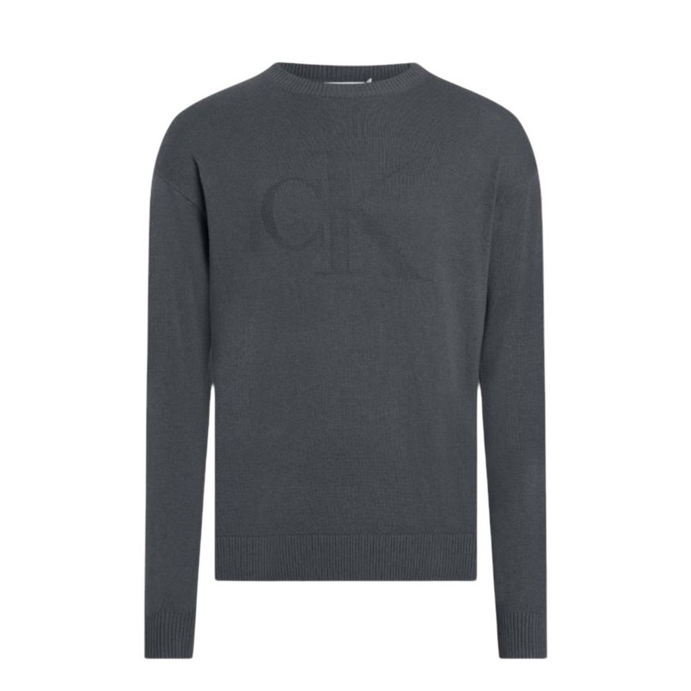 CALVIN KLEIN JEANS INTARSIA MIX STITCH SWEATER ΜΠΛΟΥΖΑ ΠΛΕΚΤΗ ΑΝΔΡΙΚΗ GREY