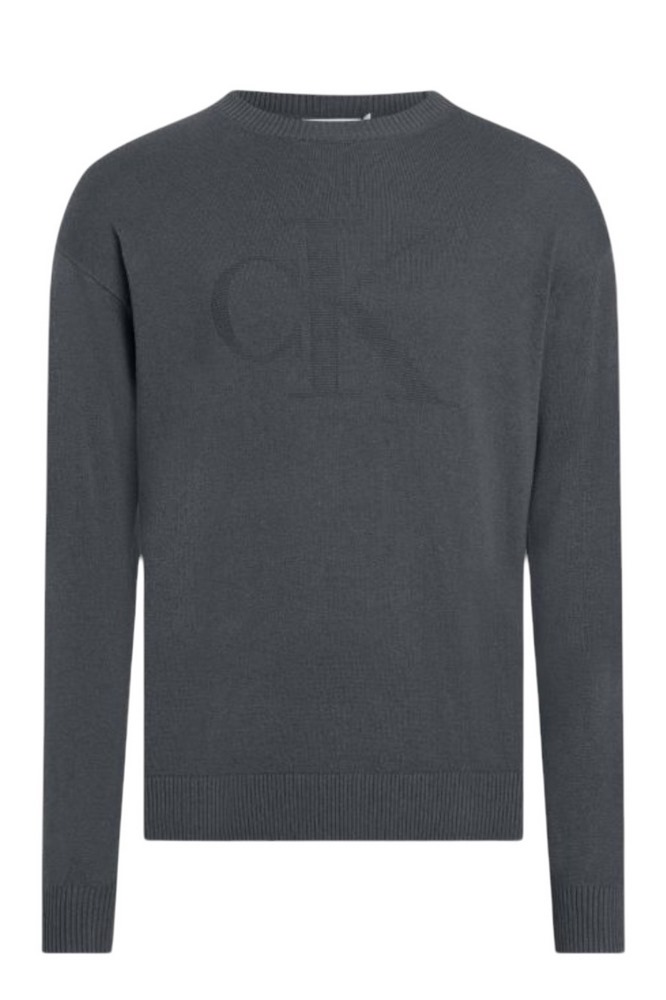 CALVIN KLEIN JEANS INTARSIA MIX STITCH SWEATER ΜΠΛΟΥΖΑ ΠΛΕΚΤΗ ΑΝΔΡΙΚΗ GREY