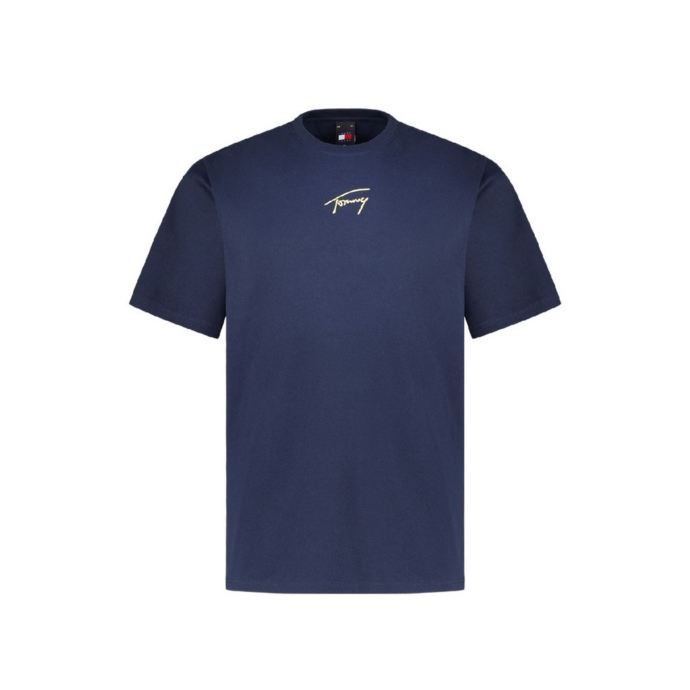 TOMMY HILFIGER REG GOLD SIGNATURE TEE T-SHIRT ΜΠΛΟΥΖΑ ΑΝΔΡΙΚΗ NAVY