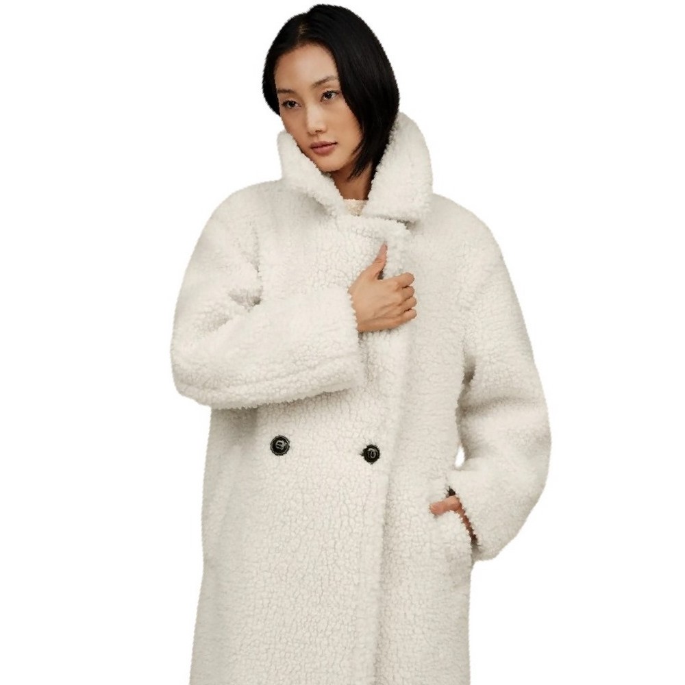 UGG GERTRUDE LONG TEDDY COAT ΓΟΥΝΑ ΓΥΝΑΙΚΕΙΑ WHITE