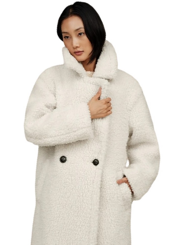 UGG GERTRUDE LONG TEDDY COAT ΓΟΥΝΑ ΓΥΝΑΙΚΕΙΑ WHITE