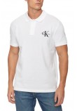 CALVIN KLEIN JEANS MONOLOGO POLO T-SHIRT ΜΠΛΟΥΖΑ ΑΝΔΡΙΚΗ BRIGHT WHITE