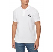 CALVIN KLEIN JEANS MONOLOGO POLO T-SHIRT ΜΠΛΟΥΖΑ ΑΝΔΡΙΚΗ BRIGHT WHITE