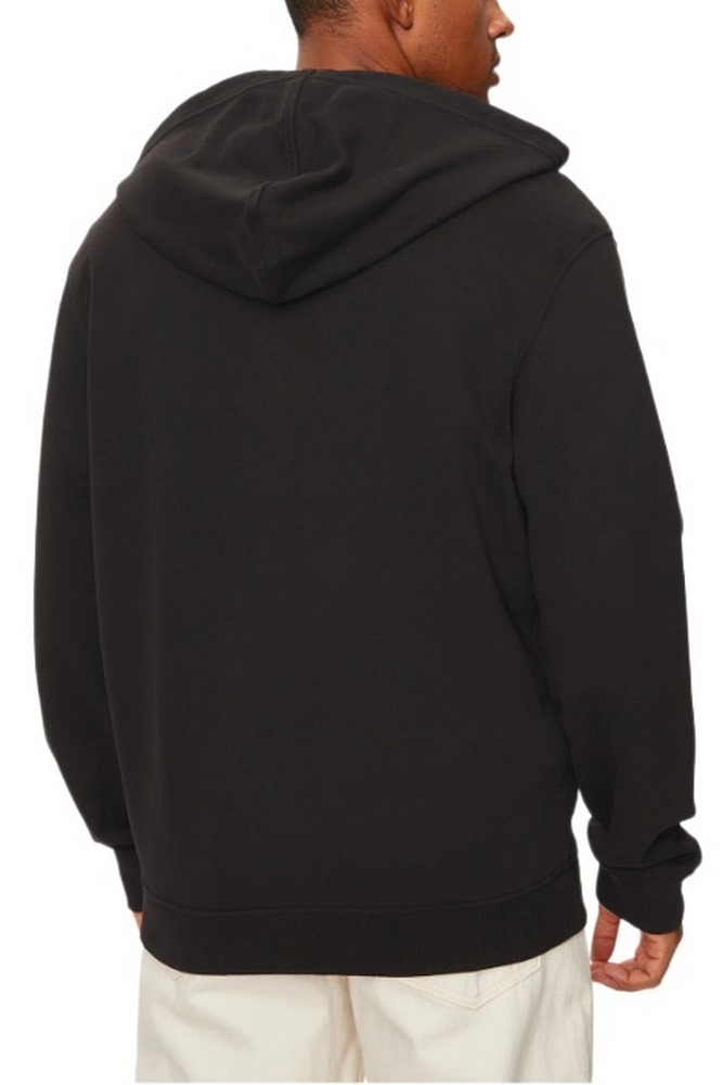 CALVIN KLEIN JEANS WOVEN LABEL ZIP THROUGH HOODIE ΖΑΚΕΤΑ ΑΝΔΡΙΚΗ BLACK