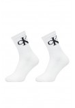 CALVIN KLEIN JEANS WOMEN SOCK 2P MONOGRAM ΚΑΛΤΣΕΣ ΓΥΝΑΙΚΕΙΕΣ WHITE