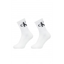 CALVIN KLEIN JEANS WOMEN SOCK 2P MONOGRAM ΚΑΛΤΣΕΣ ΓΥΝΑΙΚΕΙΕΣ WHITE