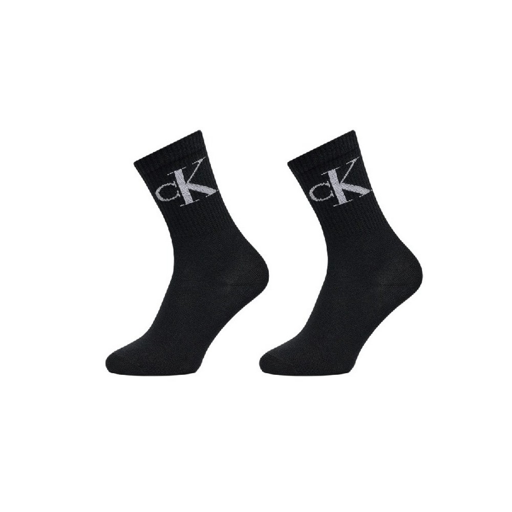 CALVIN KLEIN JEANS WOMEN SOCK 2P MONOGRAM ΚΑΛΤΣΕΣ ΓΥΝΑΙΚΕΙΕΣ BLACK