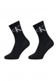 CALVIN KLEIN JEANS WOMEN SOCK 2P MONOGRAM ΚΑΛΤΣΕΣ ΓΥΝΑΙΚΕΙΕΣ BLACK