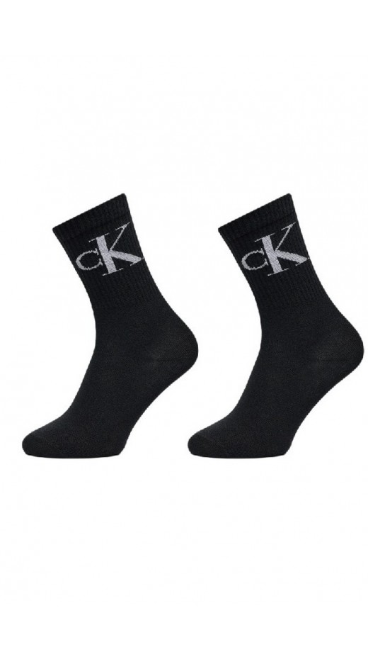 CALVIN KLEIN JEANS WOMEN SOCK 2P MONOGRAM ΚΑΛΤΣΕΣ ΓΥΝΑΙΚΕΙΕΣ BLACK