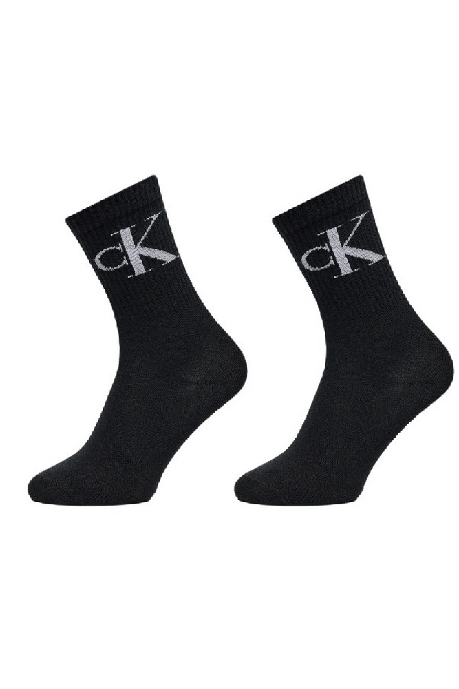 CALVIN KLEIN JEANS WOMEN SOCK 2P MONOGRAM ΚΑΛΤΣΕΣ ΓΥΝΑΙΚΕΙΕΣ BLACK