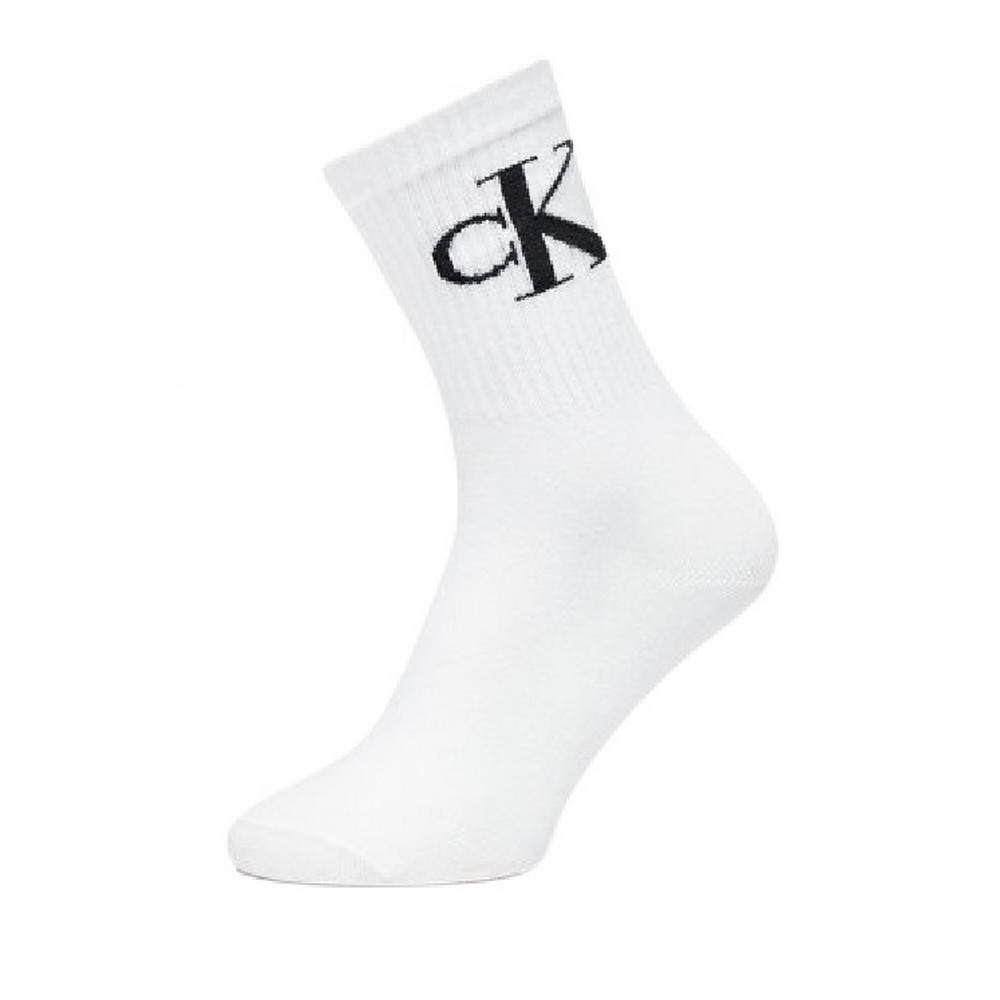 CALVIN KLEIN JEANS WOMEN SOCK 2P MONOGRAM ΚΑΛΤΣΕΣ ΓΥΝΑΙΚΕΙΕΣ WHITE