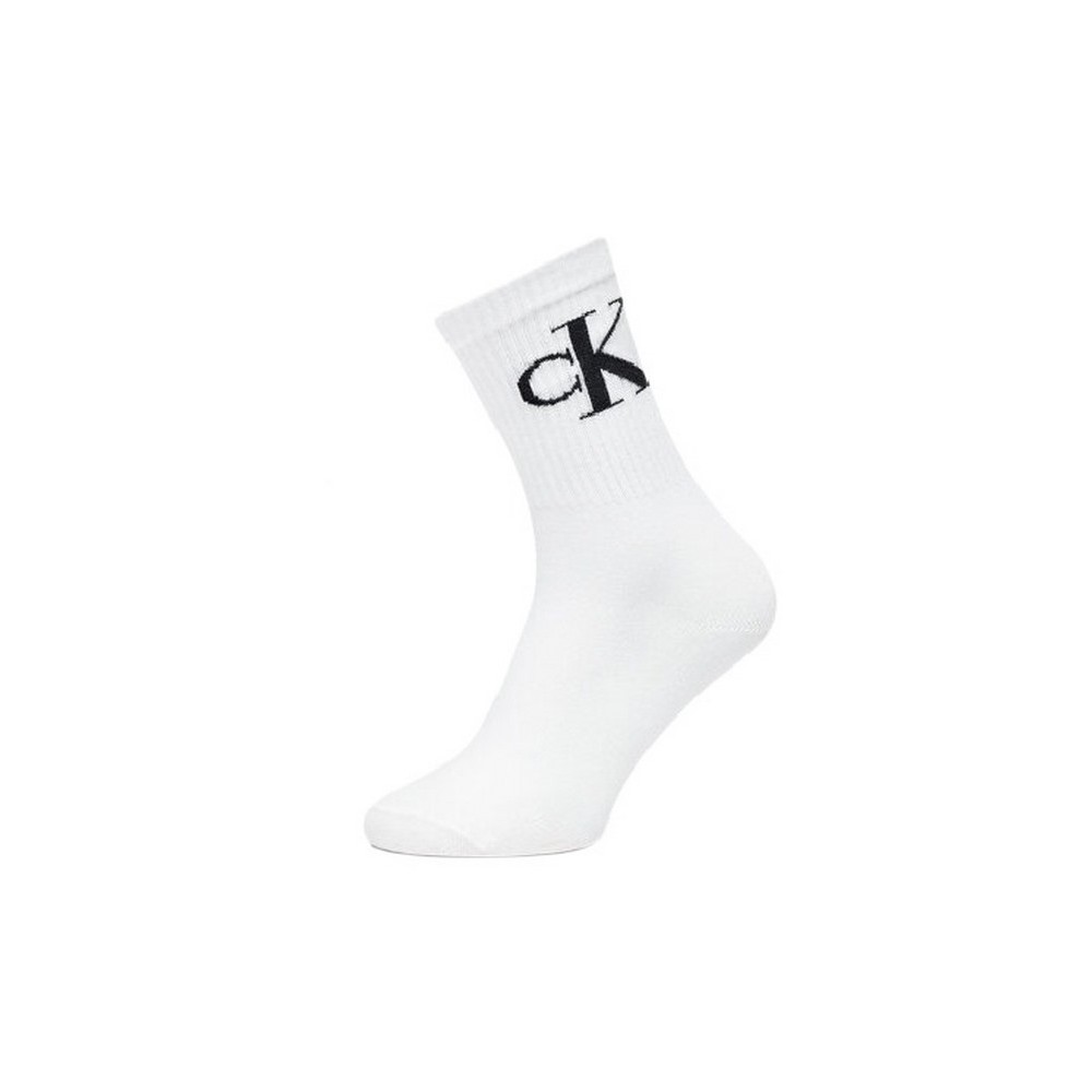 CALVIN KLEIN JEANS WOMEN SOCK 2P MONOGRAM ΚΑΛΤΣΕΣ ΓΥΝΑΙΚΕΙΕΣ WHITE