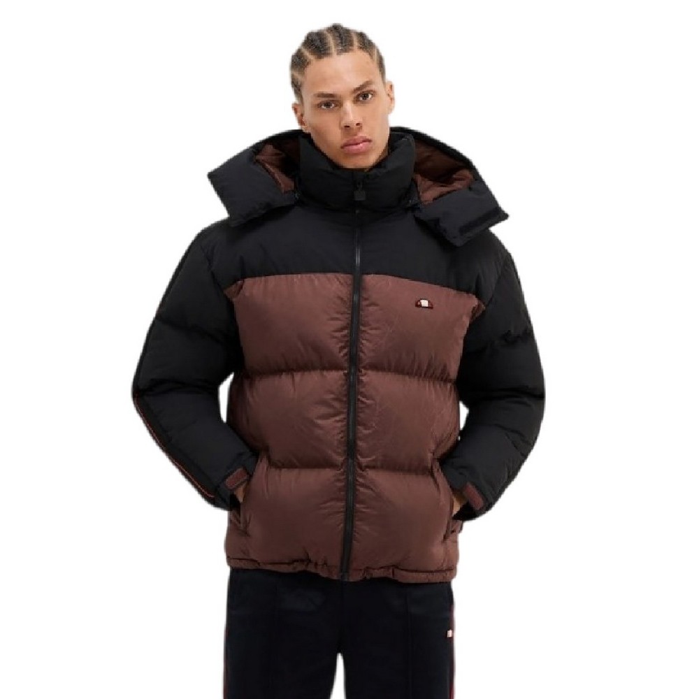 ELLESSE SARTORIA BADGE COLOURS APPIANI 2 PADDED JACKET ΜΠΟΥΦΑΝ ΑΝΔΡΙΚΟ BLACK/BROWN