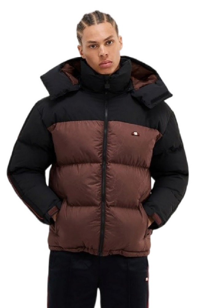 ELLESSE SARTORIA BADGE COLOURS APPIANI 2 PADDED JACKET ΜΠΟΥΦΑΝ ΑΝΔΡΙΚΟ BLACK/BROWN