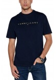 TOMMY JEANS REG GOLD LINEAR LOGO TEE T-SHIRT ΜΠΛΟΥΖΑ ΑΝΔΡΙΚΗ NAVY