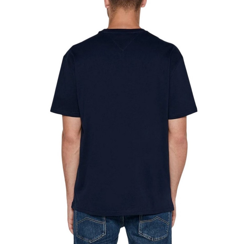 TOMMY HILFIGER REG GOLD LINEAR LOGO TEE T-SHIRT ΜΠΛΟΥΖΑ ΑΝΔΡΙΚΗ NAVY