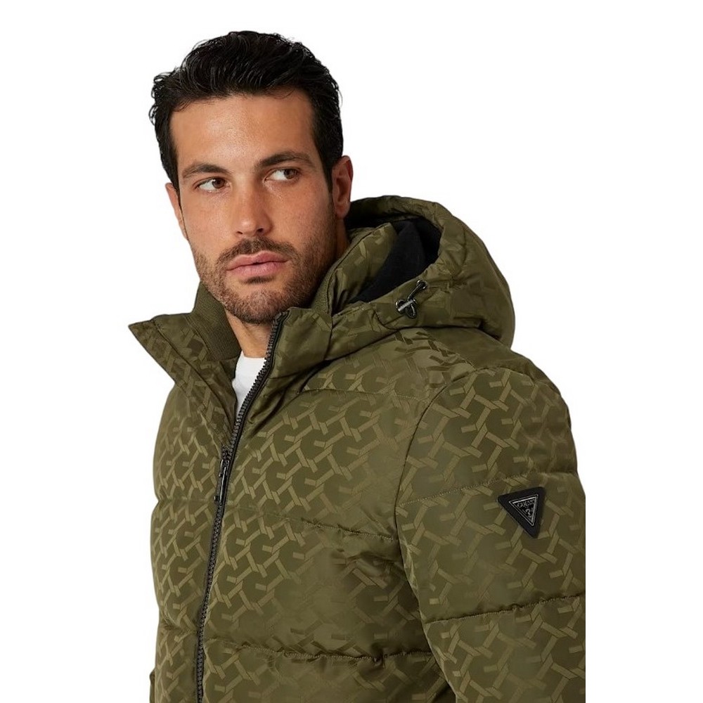 GUESS MONOGRAM PUFFA JKT ΜΠΟΥΦΑΝ ΑΝΔΡΙΚΟ KHAKI