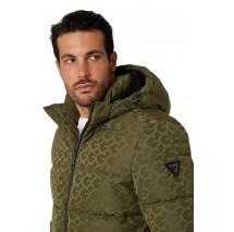 GUESS MONOGRAM PUFFA JKT ΜΠΟΥΦΑΝ ΑΝΔΡΙΚΟ KHAKI