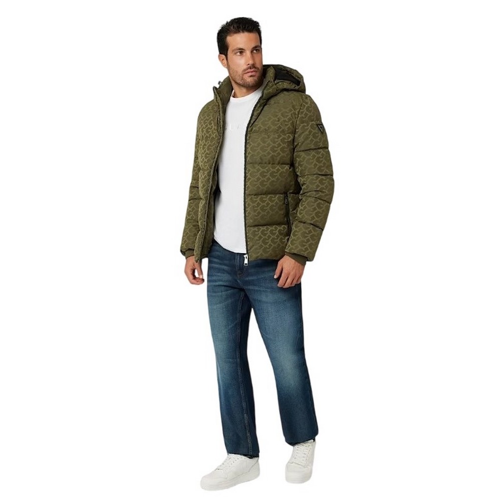 GUESS MONOGRAM PUFFA JKT ΜΠΟΥΦΑΝ ΑΝΔΡΙΚΟ KHAKI