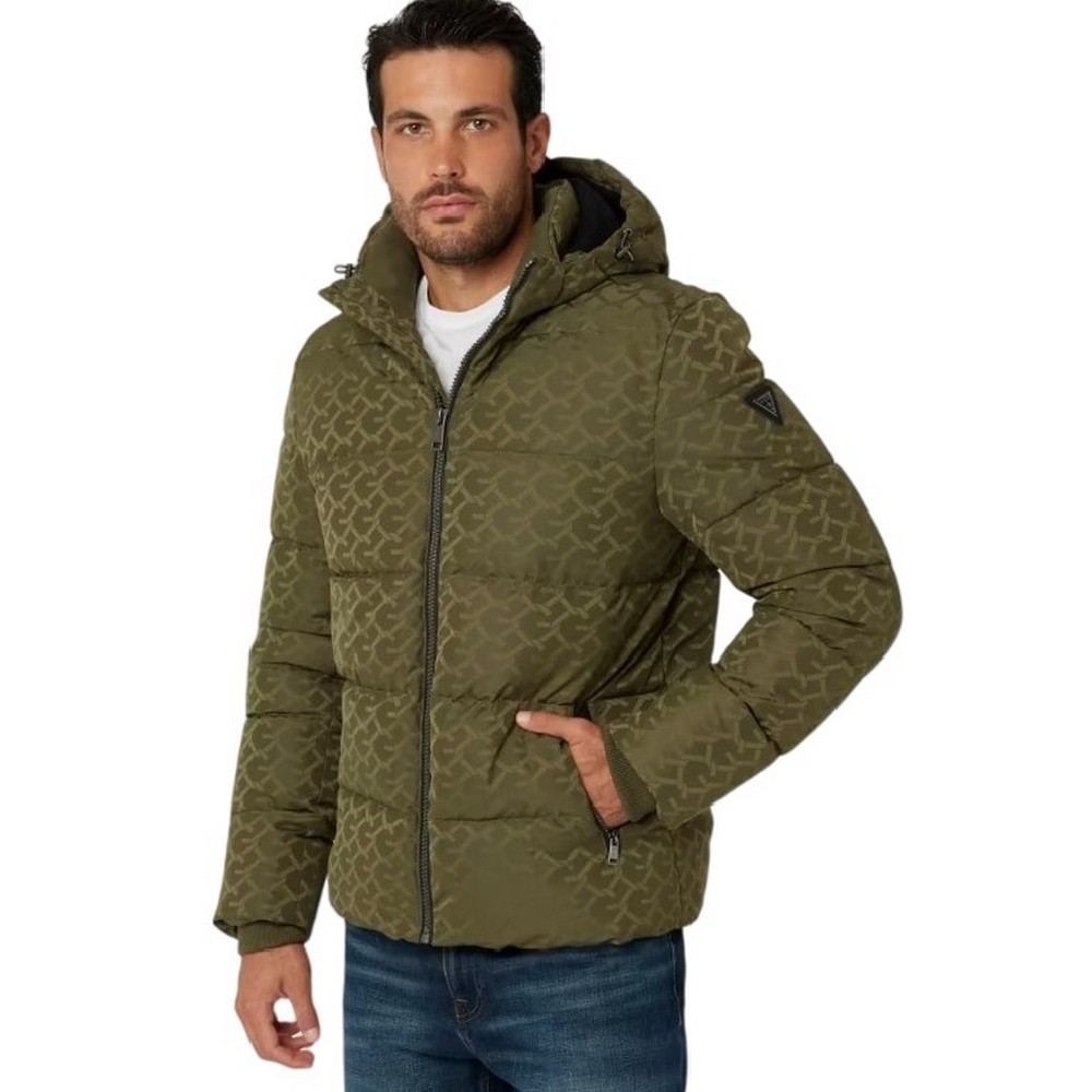 GUESS MONOGRAM PUFFA JKT ΜΠΟΥΦΑΝ ΑΝΔΡΙΚΟ KHAKI