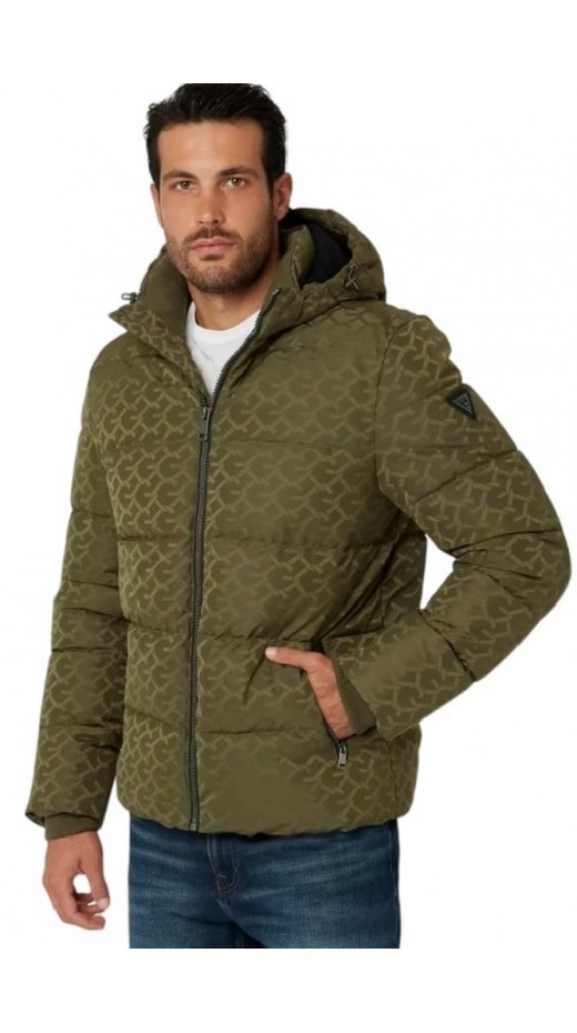 GUESS MONOGRAM PUFFA JKT ΜΠΟΥΦΑΝ ΑΝΔΡΙΚΟ KHAKI