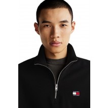 TOMMY JEANS RLX BADGE 1/4 ZIP ΜΠΛΟΥΖΑ ΦΟΥΤΕΡ ΑΝΔΡΙΚΗ BLACK