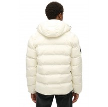 SUPERDRY D3 OVIN HOODED CITY GRAPHIC PUFFER JKT ΜΠΟΥΦΑΝ ΑΝΔΡΙΚΟ OFF WHITE