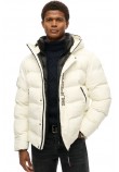 SUPERDRY D3 OVIN HOODED CITY GRAPHIC PUFFER JKT ΜΠΟΥΦΑΝ ΑΝΔΡΙΚΟ OFF WHITE