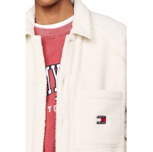 TOMMY HILFIGER  XS BADGE TEDDY OVERSHIRT ΠΟΥΚΑΜΙΣΟ ΑΝΔΡΙΚΟ WHITE