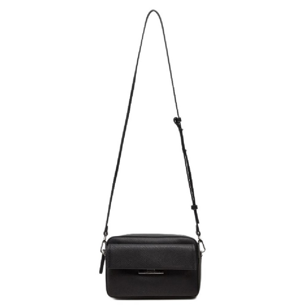 CALVIN KLEIN LINEAR CAMERA BAG SAFFIANO ΤΣΑΝΤΑ ΓΥΝΑΙΚΕΙΑ BLACK