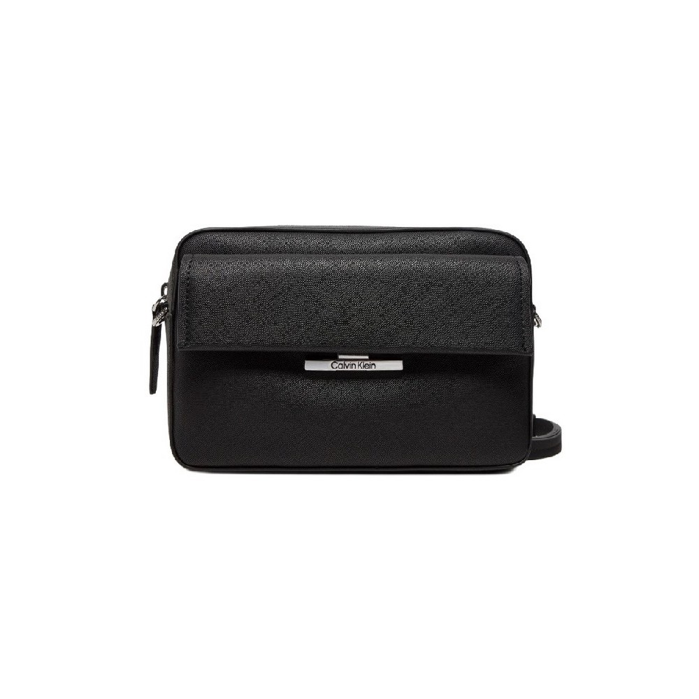 CALVIN KLEIN LINEAR CAMERA BAG SAFFIANO ΤΣΑΝΤΑ ΓΥΝΑΙΚΕΙΑ BLACK