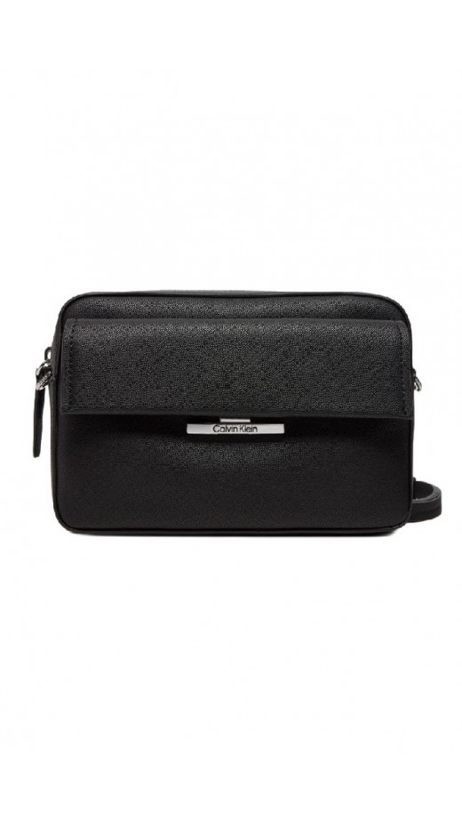 CALVIN KLEIN LINEAR CAMERA BAG SAFFIANO ΤΣΑΝΤΑ ΓΥΝΑΙΚΕΙΑ BLACK