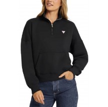 GUESS JEANS  HALF ZIP OS MINI ΜΠΛΟΥΖΑ ΦΟΥΤΕΡ ΓΥΝΑΙΚΕΙΑ BLACK