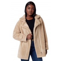 GUESS LS ELISABETTA SHEARLING COAT ΓΟΥΝΑ ΓΥΝΑΙΚΕΙΑ BEIGE