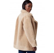 GUESS LS ELISABETTA SHEARLING COAT ΓΟΥΝΑ ΓΥΝΑΙΚΕΙΑ BEIGE