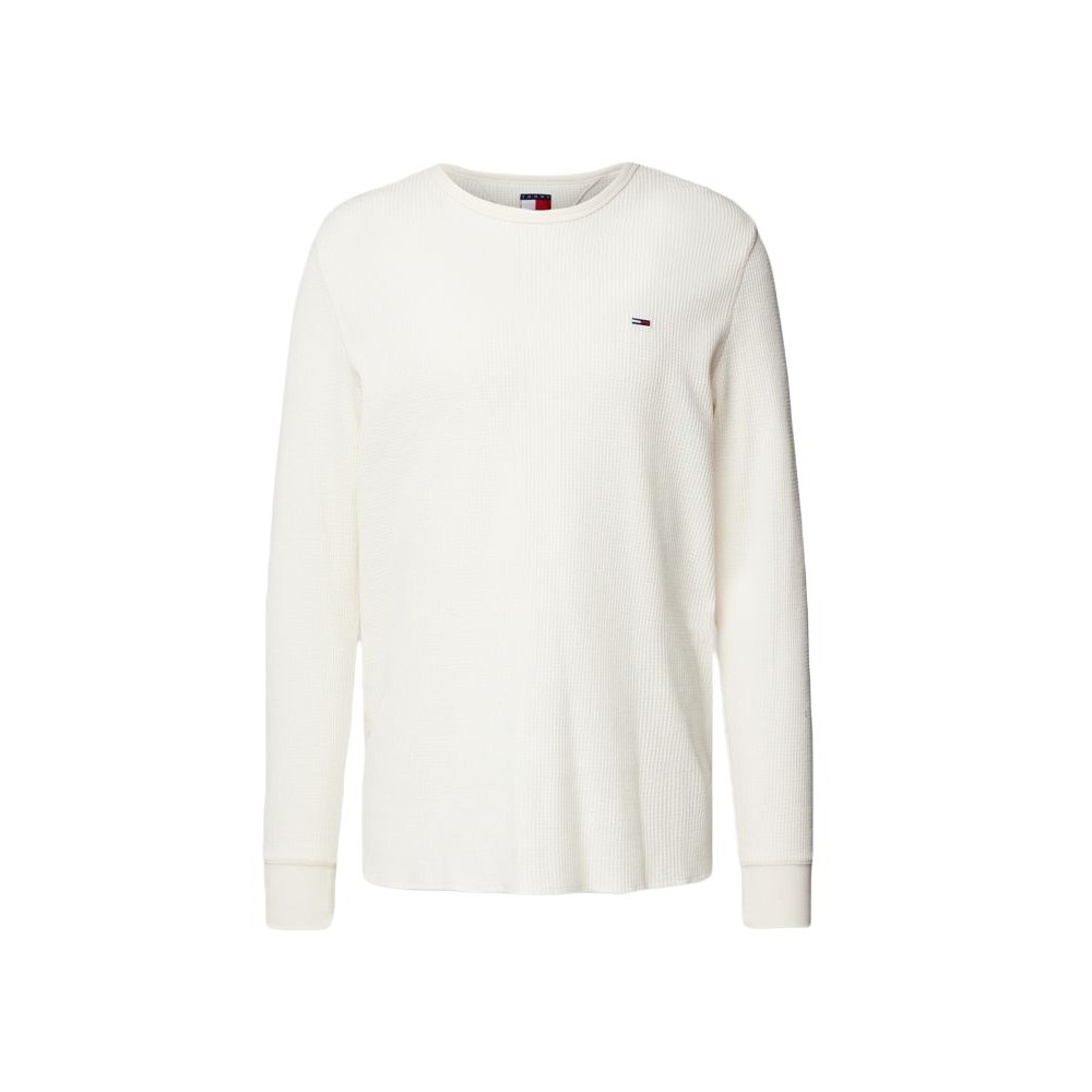 TOMMY JEANS SLIM WAFFLE L/S TEE EXT T-SHIRT ΜΠΛΟΥΖΑ ΑΝΔΡΙΚΗ WHITE