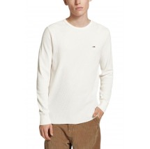 TOMMY JEANS SLIM WAFFLE L/S TEE EXT T-SHIRT ΜΠΛΟΥΖΑ ΑΝΔΡΙΚΗ WHITE