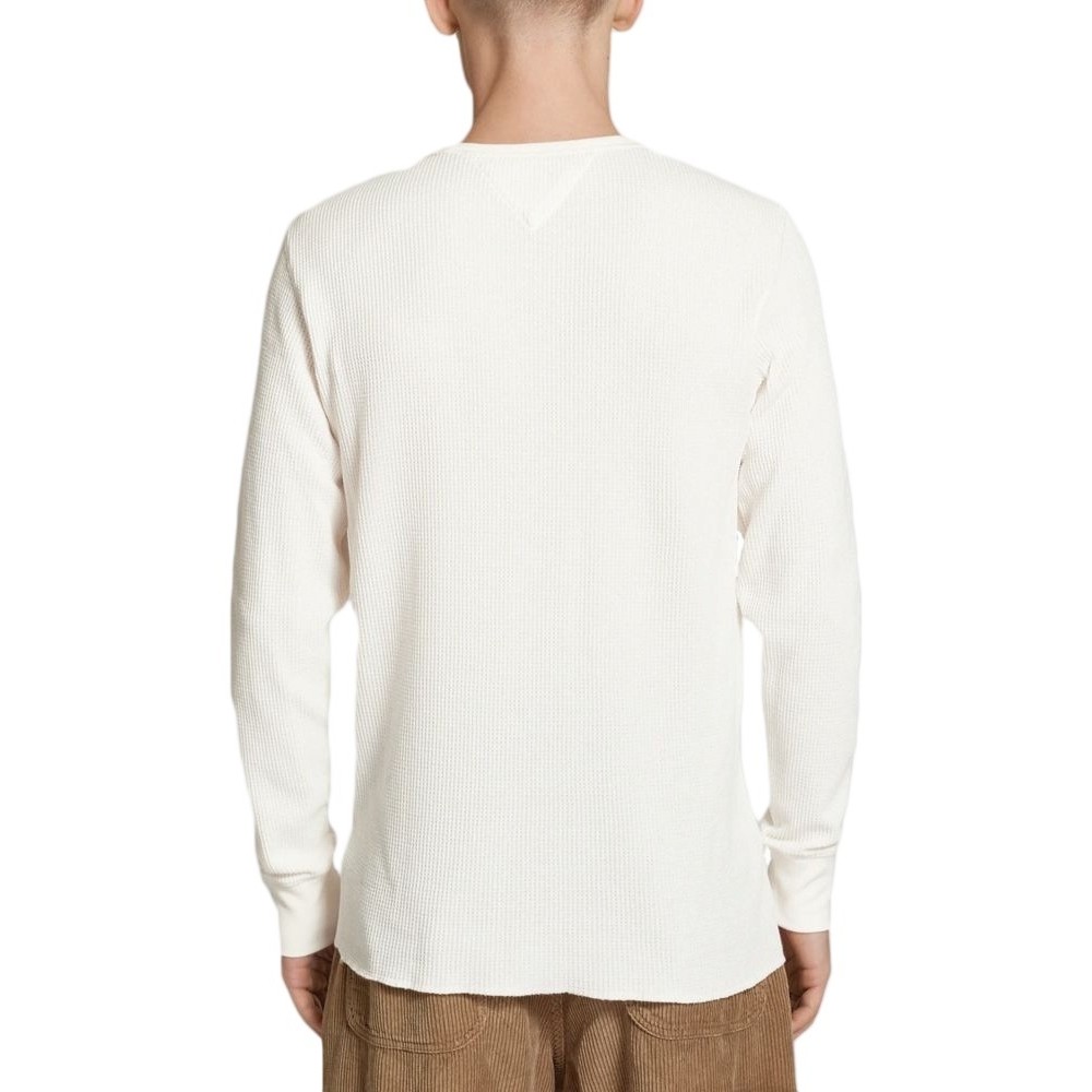 TOMMY JEANS SLIM WAFFLE L/S TEE EXT T-SHIRT ΜΠΛΟΥΖΑ ΑΝΔΡΙΚΗ WHITE