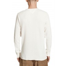 TOMMY JEANS SLIM WAFFLE L/S TEE EXT T-SHIRT ΜΠΛΟΥΖΑ ΑΝΔΡΙΚΗ WHITE