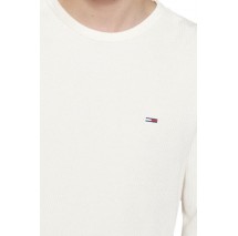 TOMMY JEANS SLIM WAFFLE L/S TEE EXT T-SHIRT ΜΠΛΟΥΖΑ ΑΝΔΡΙΚΗ WHITE