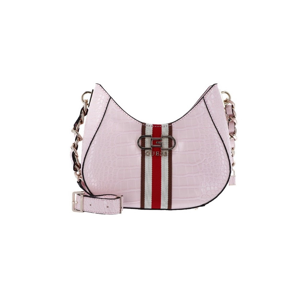 GUESS NELKA TOP ZIP CROSSBODY ΤΣΑΝΤΑ ΓΥΝΑΙΚΕΙΑ PINK