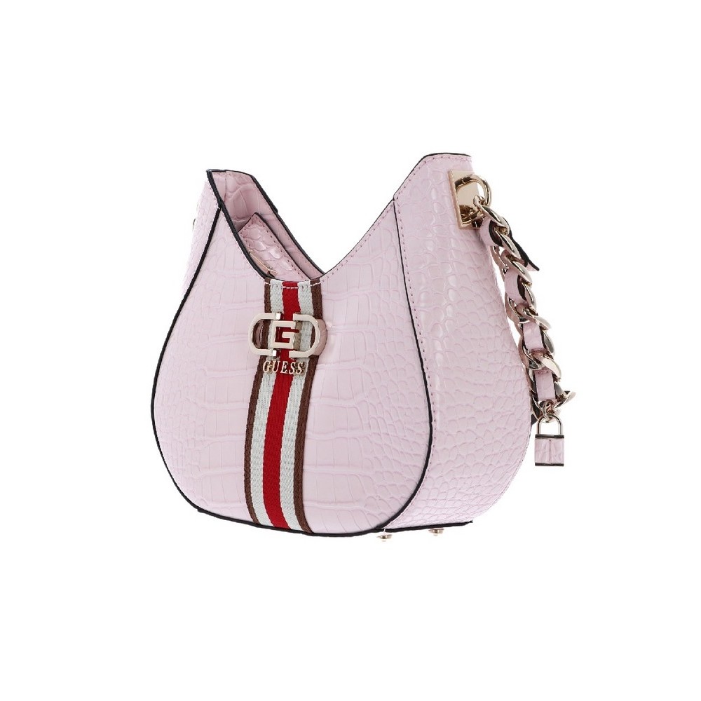 GUESS NELKA TOP ZIP CROSSBODY ΤΣΑΝΤΑ ΓΥΝΑΙΚΕΙΑ PINK