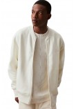 CALVIN KLEIN JEANS MONOLOGO APPLIQUE KNIT BOMBER ΖΑΚΕΤΑ ΑΝΔΡΙΚΗ IVORY