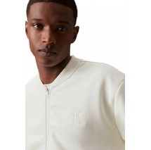 CALVIN KLEIN JEANS MONOLOGO APPLIQUE KNIT BOMBER ΖΑΚΕΤΑ ΑΝΔΡΙΚΗ IVORY