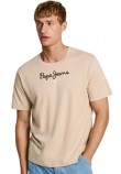 PEPE JEANS LONDON DROP 1 EGGOT-SHIRT ΜΠΛΟΥΖΑ ΑΝΔΡΙΚΗ DARK BEIGE