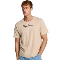 PEPE JEANS LONDON DROP 1 EGGOT-SHIRT ΜΠΛΟΥΖΑ ΑΝΔΡΙΚΗ DARK BEIGE