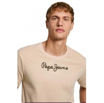 PEPE JEANS LONDON DROP 1 EGGOT-SHIRT ΜΠΛΟΥΖΑ ΑΝΔΡΙΚΗ DARK BEIGE