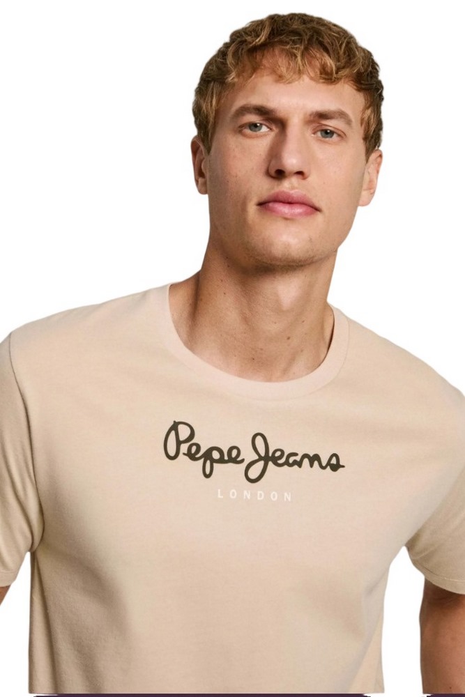 PEPE JEANS LONDON DROP 1 EGGOT-SHIRT ΜΠΛΟΥΖΑ ΑΝΔΡΙΚΗ DARK BEIGE